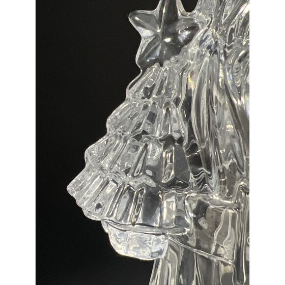 Vtg Santa 24% Lead Crystal Glass Candleholder Taper Figurine 7.5" Made in USA - Picture 4 of 13